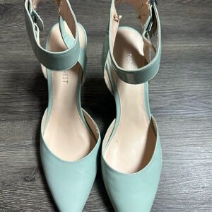 Nine West Green Heeled Shoes with Ankle Strap